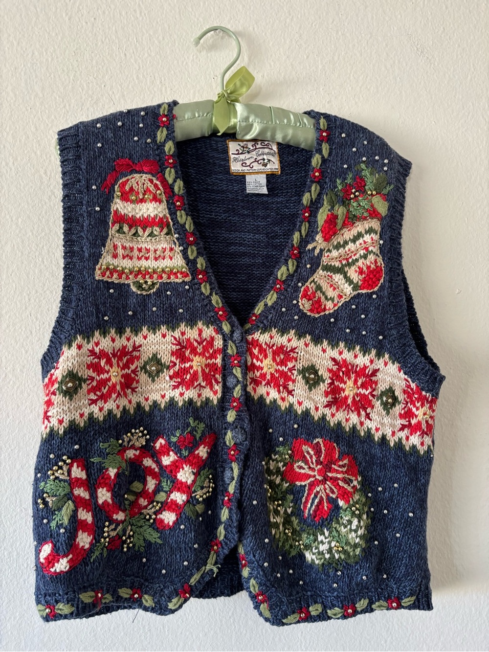 Vintage Christmas JOY sweater vest